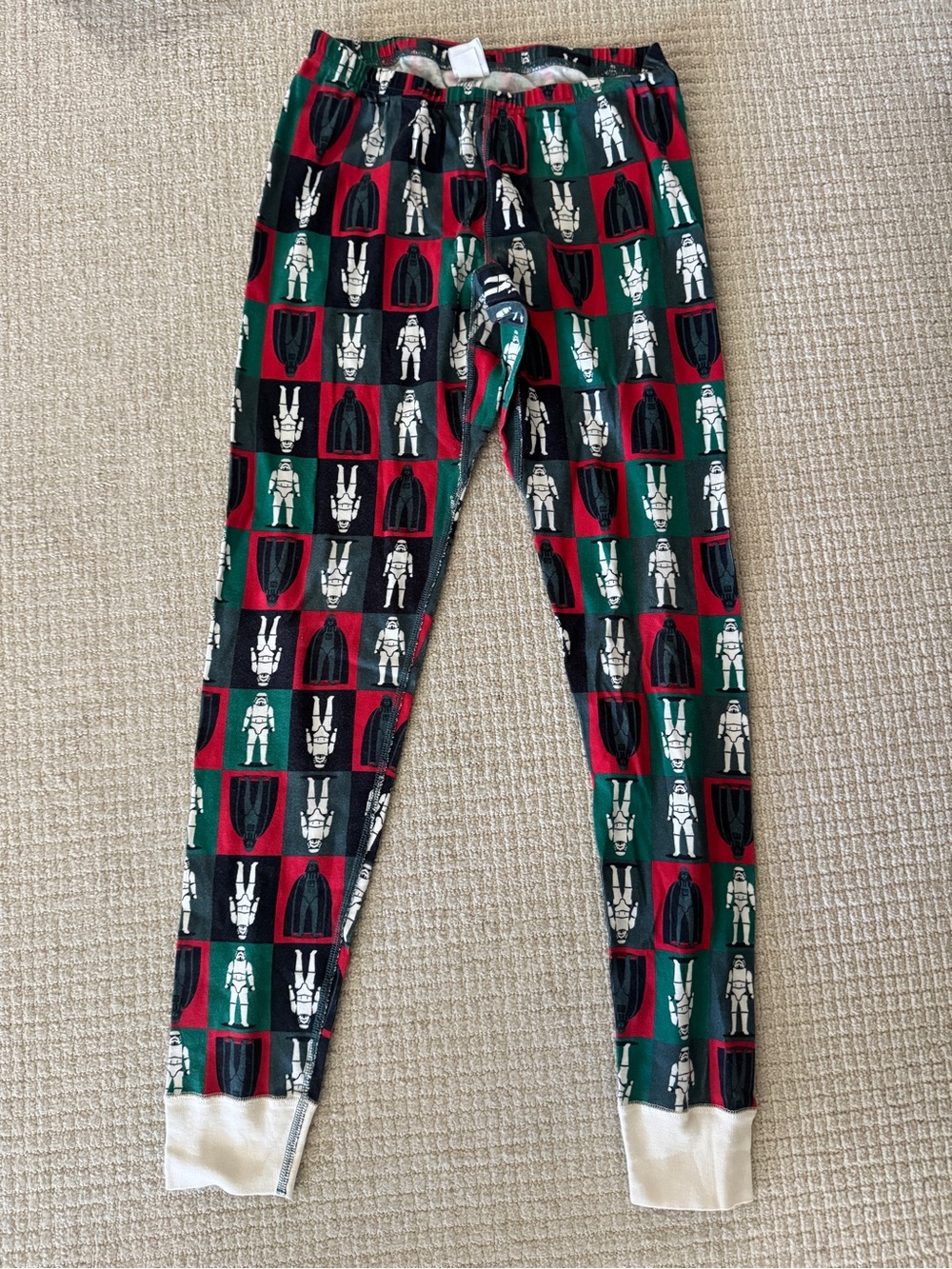 Hanna Andersson Teen Green and Red Star Wars Print Pajama Bottoms